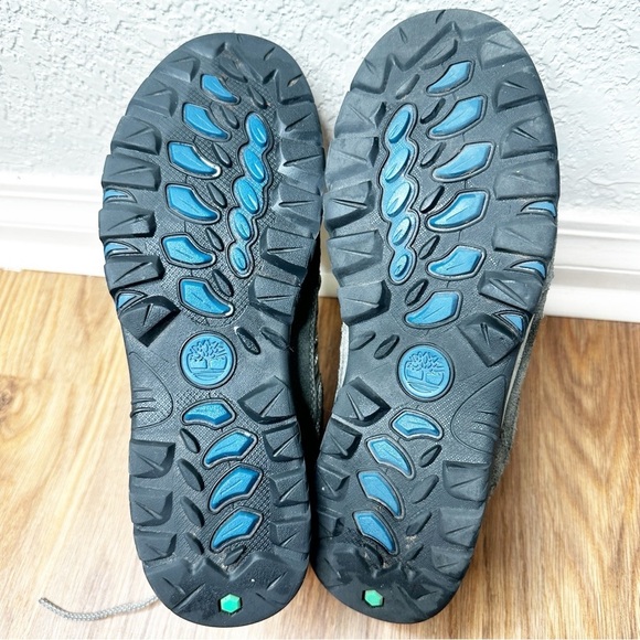 Timberland Women's Mt. Maddsen Mid Waterproof Hiking Boots sz 8.5 Gray/Blue - Picture 5 of 9